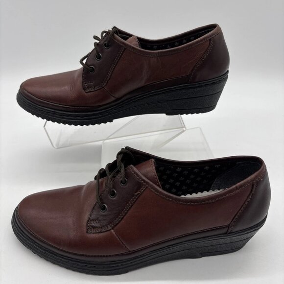 Rieker Antistress Lace Up Wedge Heeled Shoes Oxford Brown Women’s Size 6.5 - Picture 1 of 8
